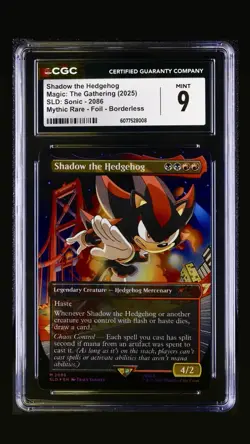 Magic The Gathering Sonic The Hedgehog Rainbow Foil Shadow Mythic CGC 9 POP 1 - Image 1