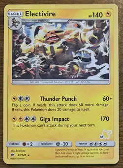 Electivire - 43/147 Battle Academy Pikachu Deck Pokemon Card Promo Rare - NM - Image 1