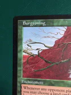 Burgeoning MTG Stronghold Rare 1998 Green Enchantment LP+/NM- Vintage Magic - Image 2