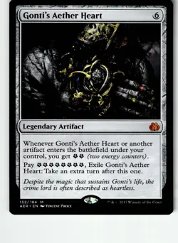 Gonti's Aether Heart 152 Mythic Aether Revolt Magic: The Gathering LP - Image 1