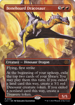 Bonehoard Dracosaur (BORDERLESS) #321 | NM FOIL | LCI Magic MTG - Image 1