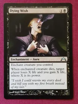 Magic The Gathering GATECRASH DYING WISH black card MTG - Image 1