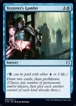 x4 Tezzeret's Gambit MTG Commander 2019 U M/NM, English - Image 1