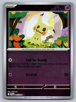 Pokemon TCG Phantasmal Flames Mimikyu 042/094 Common Reverse Holo - Image 1
