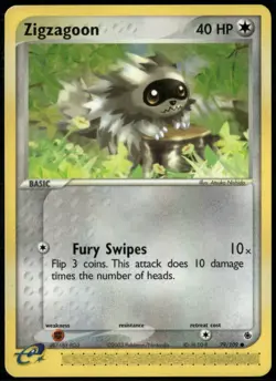 Zigzagoon 79/109 Common Ruby & Sapphire LP Pokemon Card - Image 1