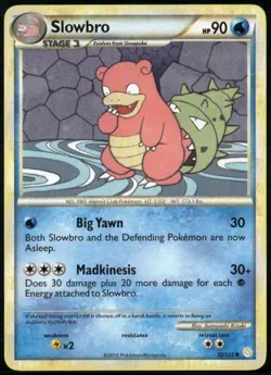 Slowbro 52/123 Uncommon HeartGold & SoulSilver LP Pokemon Card - Image 1
