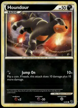 Houndour 54/90 Common HGSS Undaunted LP Pokemon Card - Image 1