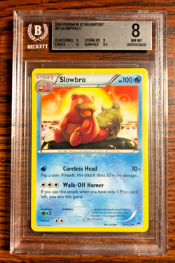Slowbro Regular Uncommon #20|BGS NM-MT 8|2016 XY Breakpoint|Pokemon TCG|Mislabel - Image 1