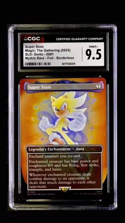 Magic The Gathering Sonic The Hedgehog Super State Foil Mythic Rare CGC 9.5 POP2 - Image 1
