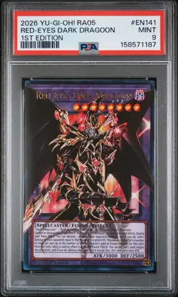 2026 Yu-gi-oh Red-Eyes Dark Dragoon RA05-EN141 1st Edition PSA 9 - Image 1