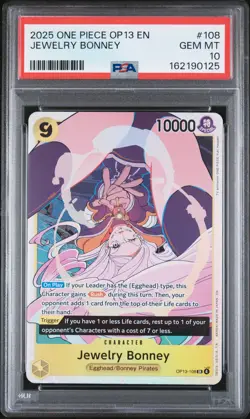 2025 ONE PIECE OP13-CARRYING ON HIS WILL #108 JEWELRY BONNEY PSA 10 - Image 1