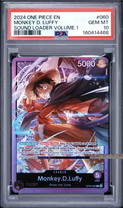 One Piece Monkey D. Luffy One Piece Promos 060 Sound Loader Volume.1 PSA 10 - Image 1
