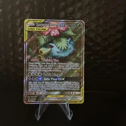 Pokemon Venusaur and Snivy GX SM229 Pokemon TCG Tag Team Black Star Promo - Image 1