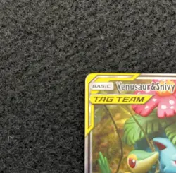 Pokemon Venusaur and Snivy GX SM229 Pokemon TCG Tag Team Black Star Promo - Image 3