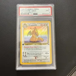 1999 POKEMON FOSSIL 1ST EDITION #4 DRAGONITE-HOLO PSA 9 - Image 1