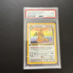1999 POKEMON FOSSIL 1ST EDITION #4 DRAGONITE-HOLO PSA 9 - Image 2
