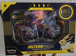 Pokemon TCG Jolteon VMAX Premium Collection Box Promo Oversized Pin Error Box - Image 1