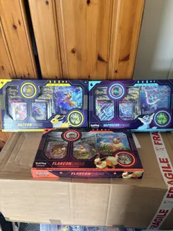 Pokemon TCG VMAX Premium Collection 3 Box Bundle Jolteon Vaporeon Flareon - Image 1