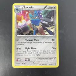 Lucario 63/124 Holo Pokemon Trading Card 2016 - Image 1