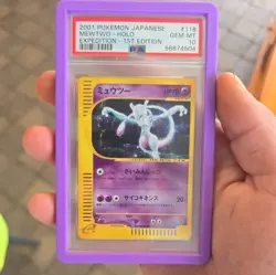 PSA 10 Pokemon Card MEWTWO Holo 118 2001 POKEMON JPN EXPEDITION 1ST ED Japanese - Image 1