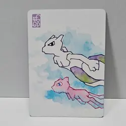 Pokemon Brush Stroke Legends Custom EggDroid Card Mewtwo Mew Pikachu Standard - Image 1