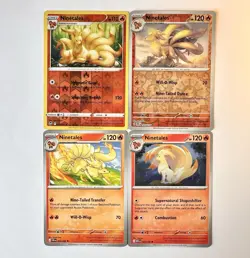 Ninetales Fire Type Pokemon TCG Lot 4 English Reverse Holo & Non-Holo Cards - Image 1