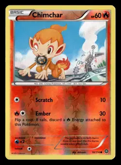 Chimchar 18/114 Reverse Holo Common Steam Siege Pokemon Card - Image 2