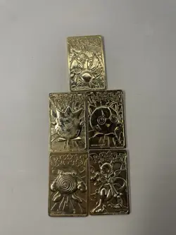 1999 Burger King Pokemon TCG 23K Gold Plated Cards Set of 5 - Missing Pikachu - Image 2