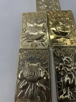 1999 Burger King Pokemon TCG 23K Gold Plated Cards Set of 5 - Missing Pikachu - Image 3