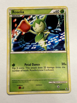 Roselia 61/95 HS Unleashed LP Pokemon card - Image 1