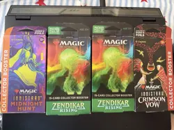 Magic: The Gathering Collector Booster Pack Lot 4 Packs 15 Cards MH/ZR/ICV - Image 1