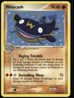 Whiscash 28/107 Rare Deoxys NM Pokemon Card - Image 1