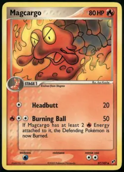 Magcargo 37/107 Uncommon Deoxys NM Pokemon Card - Image 1