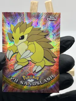 Sandslash 2000 Topps Pokemon Tekno Chrome #28 TV Animation Card NM+ Rare Vintage - Image 3