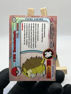 Sandslash 2000 Topps Pokemon Tekno Chrome #28 TV Animation Card NM+ Rare Vintage - Image 4