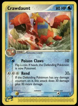 Crawdaunt 13/97 Rare Dragon LP Pokemon Card - Image 1