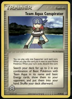 Team Aqua Conspirator 77/95 Uncommon Team Magma vs Team Aqua LP Pokemon Card - Image 1