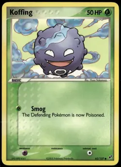 Koffing 62/107 Common Deoxys NM Pokemon Card - Image 1
