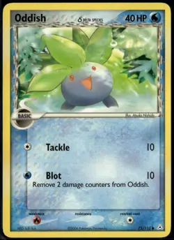 Oddish 73/110 Common Holon Phantoms LP Pokemon Card - Image 1