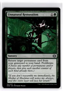 Unnatural Restoration 191 Phyrexia: All Will Be One Magic: The Gathering NM - Image 1