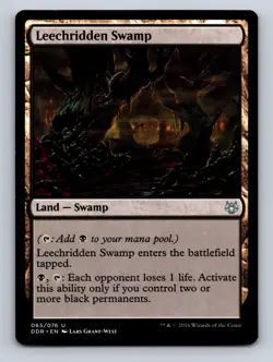 MTG Magic the Gathering Leechridden Swamp Regular - Image 1