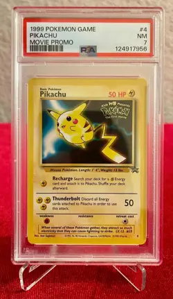 Pokemon TCG Pikachu Promo WB Movie Black Star Promo #4 PSA 7 NM #4 - Image 1