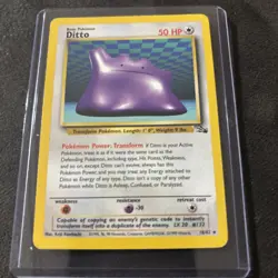 Ditto 18/62 Original Non Holo Rare Fossil Set Pokemon Card WOTC TCG 1999 LP - Image 1