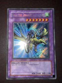 Yu-Gi-Oh! Gaia The Dragon Champion -LOB-125- Secret Rare- Unlimited NM! - Image 1