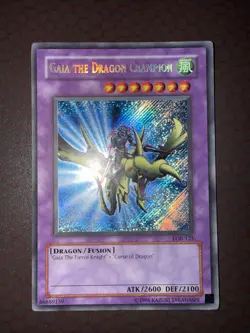 Yu-Gi-Oh! Gaia The Dragon Champion -LOB-125- Secret Rare- Unlimited NM! - Image 2