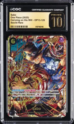 2025 ONE PIECE CARRYING ON HIS WILL-SECRET RARE #OP13-120 SABO CGC 10 PRISTINE - Image 1