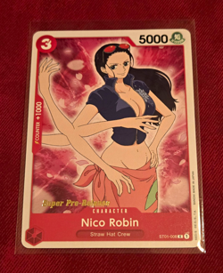 One Piece CCG Super Pre-Release GOLD Stamped Near Mint Nico Robin ST01-008!! - Image 1