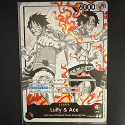 Bandai One Piece CCG Luffy & Ace ST30-001 Leader Foil 6000 English - Image 1