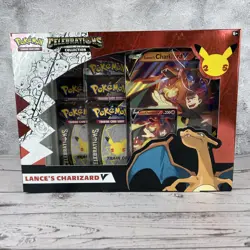 Pokemon TCG: Celebrations Collection Box Lance's Charizard V New Sealed! 820650809392 - Image 1