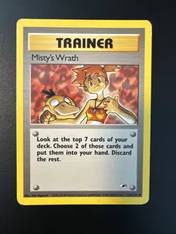 Pokemon TCG Gym Heroes Trainer Misty's Wrath 114 Vintage MP Great Illustration - Image 1